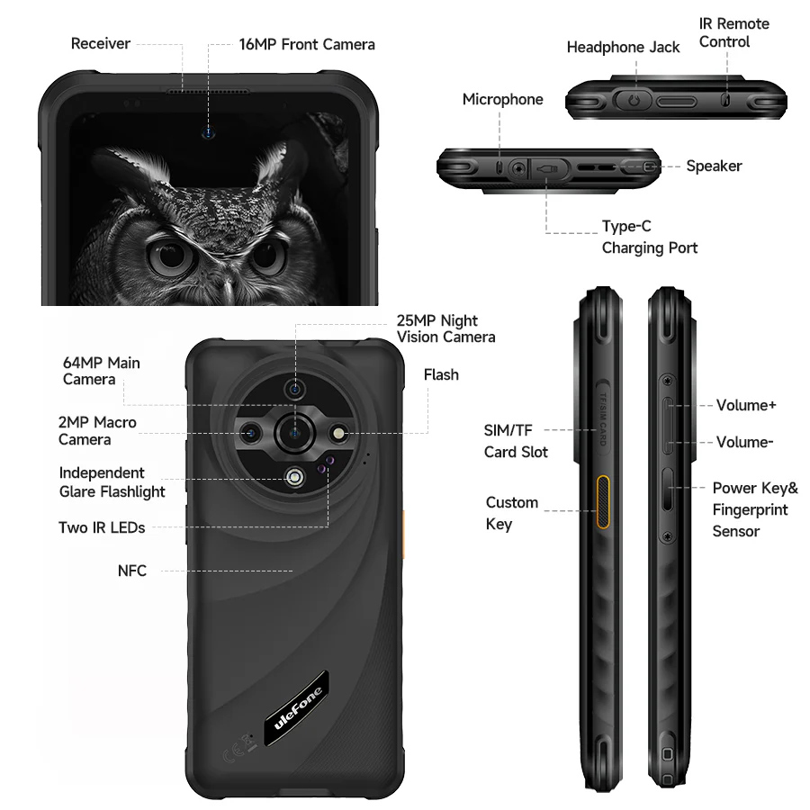 ULEFONE smartphone Armor X31 Pro, 6.56", 8/256GB, 5G, 6050mAh, IP68/IP69K, μαύρο - Image 6