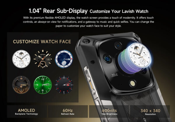 ULEFONE smartphone Armor 28 Pro, 6.67" & 1.04, 16/512GB, 5G, 10600mAh, IP68/IP69K/MIL-STD-810H, μαύρο - Image 3
