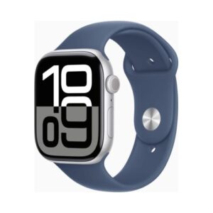 Apple Watch (Series 10 2024) Gps 46mm Silver Aluminium Case με Denim M/L Sport Band EU - Apple - MWWM3QF/A - 0195949563720 -